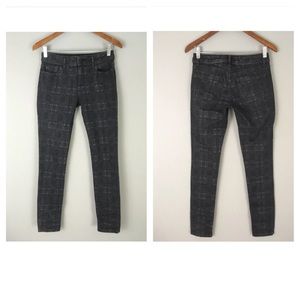 DL1961 Florence Instasculpt Skinny Jeans 26 Black Dahlia Gray Plaid Stretch